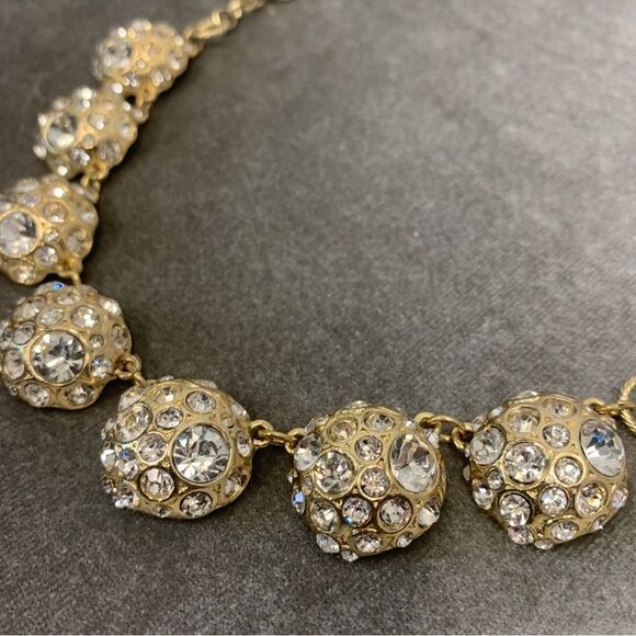 GOLDTONE rhinestone embellished circular necklace - Picture 7 of 12